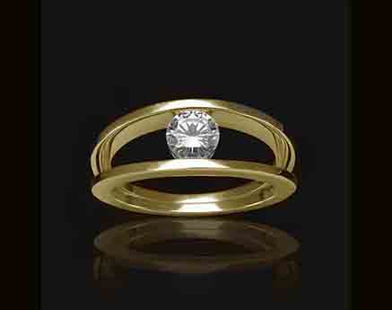 bague-fiancailles-diamant-or jaune-anne claire